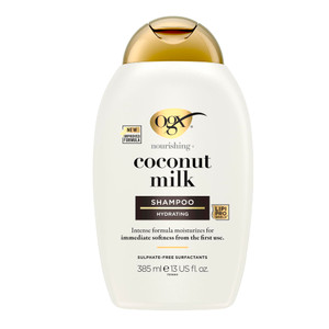 OGX Nourishing + Coconut Milk Moisturizing Shampoo, Hydrating & Restoring Shampoo Moisturizes for Soft Hair After the First Use, Paraben-Free, Sulfat