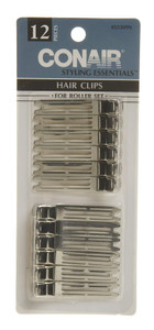Conair 55309Z Chrome Plated Hair Clips 12 Count