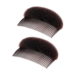2PCS 28 Teeth Hair Fringe Volume Bump Up Inserts Tool Styling Clip Hair Charming Insert Do Beehive Tool Maker Comb (Brown)