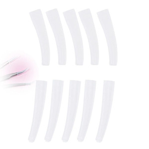 Transparent Plastic Elbow Tweezers, 10Pcs Non-Slip Eyelashes Grafting Head Cover + Stainless Steel Tweezers Protective Cover For Men & Women - Eyelas