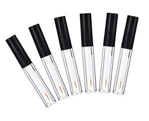 6PCS 2ml/0.07oz Black Empty Plastic Eyeliner Bottle Container Refillable Vials Storage Sample Packing Tank Jars For Storing Double Eyelid False Eyela