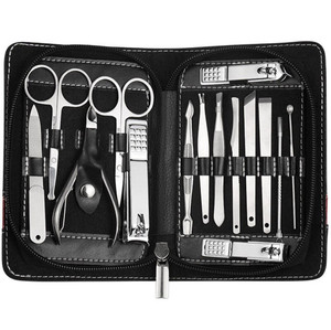 PhantomSky 15 Pcs Stainless Steel Manicure Pedicure Set Nail-Clippers Cleaner Cuticle Grooming Kit - Perfect Nail Scissors Tool Set for Professional