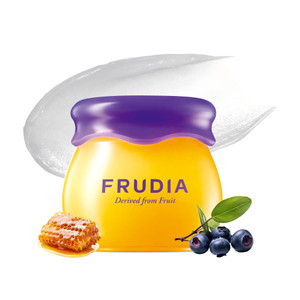 FRUDIA Blueberry Honey Lip Balm, Exfoliating & Moisturizing Dewy Korean Lip Balm for Dry Lips made with Jeju Blueberry & Honey Extracts for Soft, Plu