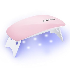Aokitec Mini UV LED Nail Lamp, Portable Gel Light Mouse Shape Pocket Size Nail Dryer with USB Cable for All Gel Polish(Pink)