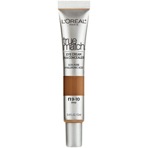 LOréal Paris True Match Eye Cream in a Concealer, 0.5% hyaluronic acid, Deep N9-10, 0.4 fl. oz.