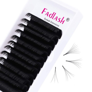 FADLASH Eyelash Extensions Volume 20mm-25mm Mixed Tray Self Fanning Lashes D Curl 0.07mm Lash Extension Supplies Rapid Blooming Lashes (0.07-D, 20-25