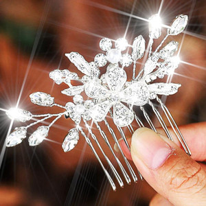 Latious Silver Wedding Hair Comb Flower Bridal Hair Pieces Hair Clips Accessories for Women and Bride (A-Silver)