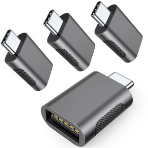 AuviPal 10Gbps USB C to USB 3.1 Adapter (4 Pack), Thunderbolt 4/3 to USB OTG Converter for iPhone 15, MacBook, iPad, iMac and More Type C Devices - M