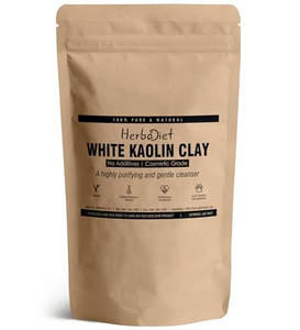 Herbadiet Kaolin Clay Powder, 100% Pure & Natural, Fine Grade, 100g - Ideal for Skin Detox, Face Mask, Skin Cleanser & Rejuveation