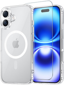 Temdan for iPhone 16 Case Clear, Compatible with Magsafe, Anti-Yellowing, Military-Grade Protection, Shockproof Slim Magnetic Phone Case Cover, Trans
