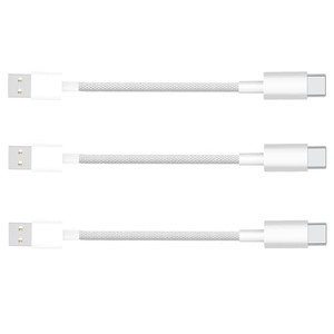 Short iPhone 17 16 Fast Charging Cord, 3 Pack 8 inch Durable USB A to Type C 3.1A Cable Charger Station Woven Data Sync Car Cable for iPhone 17/Air/1