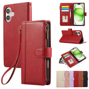 Rosbtib Case for iPhone 16, Wallet with Card Slots for iPhone 16 Case, Fashion PU Leather Magnetic Flip Zipper Style Phone Cover for iPhone 16 - Purp