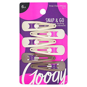 Goody Snap & Go Metal Contour Clips, 6 Count, Blonde, Snap Clips, Suitable for All Hair Types, Pain-Free Hair Accessories for Women, Men, and Kids, A