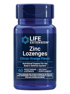 Life Extension Zinc Lozenges  Citrus-Orange Flavor  for Healthy Protein Synthesis & Immune Health - Inflammation Management Supplement - Gluten-Fre