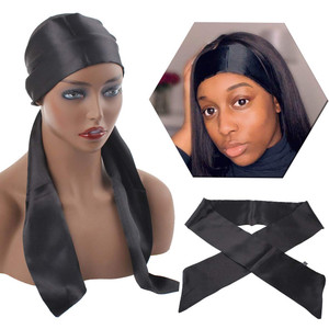 XTREND Satin Edge Scarves for Wigs Silk Headbands Soft Edge Scarf to Lay Edges for Black Women Keep Wig Secured Satin Headband for Yoga, Makeup, Faci