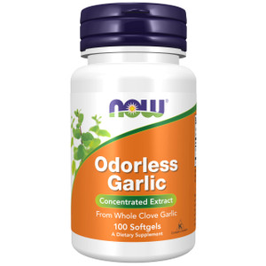 NOW Foods Supplements, Odorless Garlic (Allium sativum), Concentrated Extract, 100 Softgels