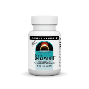 Source Naturals Vitamin B-12, Supports Energy Production* 5 mg - 30 Fast Melt Vegan Formula