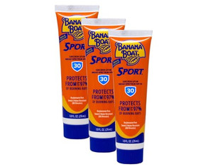 Banana Boat Sport Performance Sunscreen Lotion 30 SPF 1 oz (Pack of 3)