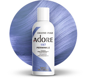 Adore Semi Permanent Hair Color (197 Periwinkle) | Vegan & Cruelty-Free Blue Hair Dye | No Ammonia, No Peroxide, No Alcohol | 4 Fl Oz