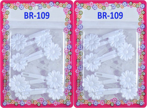 Tara Girls Self Hinge Plastic Bow Hair Barrettes Selection Pack Of 2 (BR02)