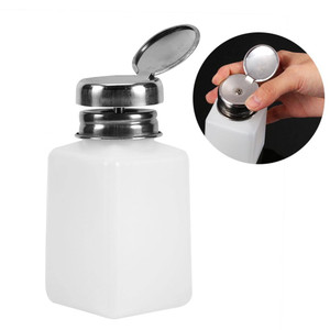 200ml Empty Pump Dispenser, Push Down Cleanser Bottle for Nail Polish and Makeup Removal, Nail Polish Makeup Cleanser Liquid Remover Bottle for Home