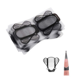 Tvoip 100Pcs/Pack Nail Forms Extension Tips Guide Extension French DIY Tool Acrylic UV Gel Nail Art Tools Builder Sticker Sculpting (Bee)