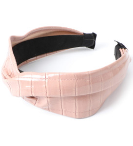 MIRMARU Fashion Headband Hair Accessories - Knotted, Bow, Polka Dot, Floral, Metallic, Glitter and Paisley Wide Hairband Headwear. (SBHB-2840-BLUE)