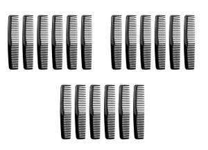QITIMIR Black Hair Comb Set 18 Piece in Pack, Hair Combs For Women and Men and Kids, Detangler Comb, Wide Tooth Combs, Ideal For Cutting (Black)