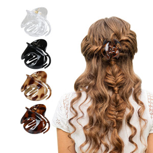 Aaiffey Hair Claw Clips,4 Pack Hair Jaw Clips Non Slip Irregular Leopard Print Hair Clips for Thin Hair Fashion Claw Hair Accessories For Women Girl