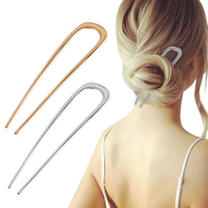 FRDTLUTHW 5.5Inch Large French Hair Pin, U-shaped 2 Prong Bun Hair Sticks for Thick Long Hair(pack of 2)