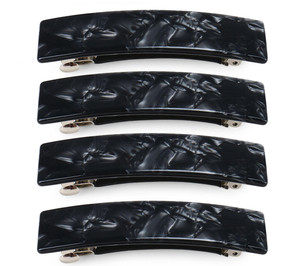 4 Pcs Big Tortoise Shell Celluloid Matte French Hair Clips Flat Hair Barrettes For Thick, Kinky, Curly, Voluminous hair Strong Hold Hair Clips Cute H