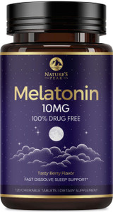 Melatonin 10mg - Fast Dissolve Sleep Support Supplements for Adults - Extra Strength 10 mg Melatonin Tablets for Restful Sleep Support, Strawberry Fl