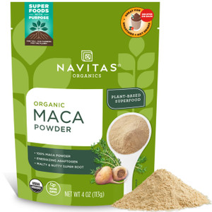 Navitas Organics Maca Powder  100% Gelatinized Peruvian Maca for Adaptogen Smoothies, Lattes, Baking & More  Energize & Balance - USDA Organic, Non
