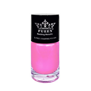 PUEEN Rocking Metallic Nail Polish For Nail Stamping Big 5-FREE Formula Nail Color Lacquer (606 Pink ladies)-BH000579