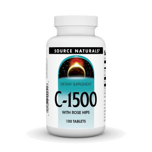 Source Naturals C-1500, with Rose HIPS 1500 mg for Immune System Support - 100 Tablets