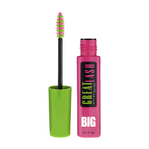Maybelline Great Lash BIG Washable Mascara, Volumizing, Thickening, Lengthening Mascara, Blackest Black, 1 Count