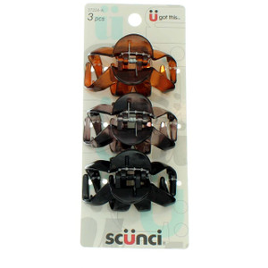 Scunci Effortless Beauty Jaw Hair Clips 3 ea (Pack of 2)