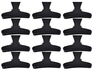 12PCS Butterfly Hair Clips-Women Girls Salon Section Clips Hair Claw Clamps Hairpin Styling Accessories Hair Fringe Grip(Black)