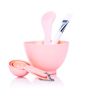 6 in 1 Pink Facial Care Makeup Cosmetic Tools Include Face Skin Care Mixing Bowl Stick Brush and Three Capacity Spoon Gauges for Lady Women DIY in Ho