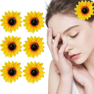 6PK Sunflower Hair Clip Simulation of Daisy Salon Clip Large Sectioning Clips Hair Alligator Hairpin Clamp Barrettes Styling Accessories for Women He