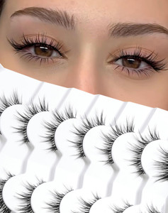 Natural Lashes That Look Like Extensions Strip Lashes Natural Look Thin Band Wispy Eyelashes 13mm Cat Eye False Eyelashes Foxy Eye Lashes 12 mm 7 Pai