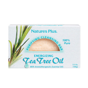NaturesPlus Purifying Cleansing Bar - With Energizing Tea Tree Oil & Aromatherapeutic Essential Oils - Promotes Skin Health - 100% Pure & Natural - 3