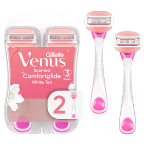 Gillette Venus ComfortGlide White Tea Women's Disposable Razor, 2 Count
