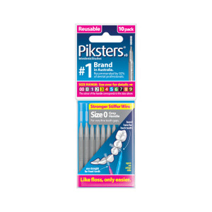 Piksters Interdental Brushes, Size 0, Grey Handle
