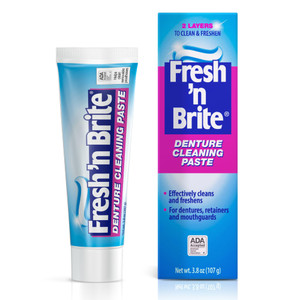 The Natural Dentist Fresh 'n Brite Denture Cleaner PasteADA Accepted Dual Action Formula for Fresh Breath & Gentle Care of Full & Partial Dentures,