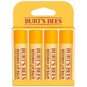 Burt's Bees Lip Balm - Original Beeswax, Lip Moisturizer With Responsibly Sourced Beeswax, Tint-Free, Natural Origin Conditioning Treatment, 4 Tubes,
