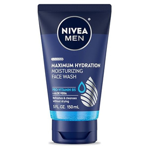 NIVEA MEN Maximum Hydration Face Wash, Face Wash with Provitamin B5 and Aloe Vera, Refreshes and Cleanses without Drying, 5 Fl Oz Tube