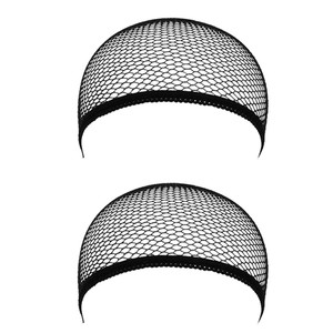 Black Hair Wig Weaving Stretchable Net Mesh Fishnet Elastic Snood Cap-2pcs
