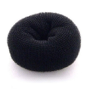 Beaute Galleria Hair Donut Bun Maker Ring Style Mesh Chignon Ballet Sock Bun (Medium, Black)