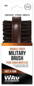 Firstline Wav Enforcer Double-Sided Military Boar Bristle Brush, Brown